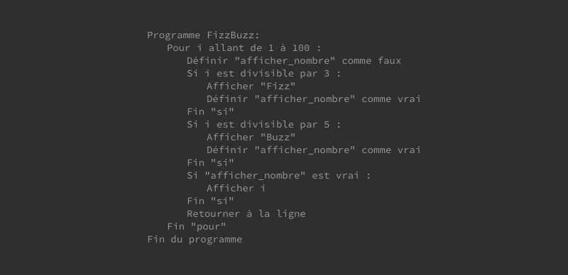 An example of pseudo-code