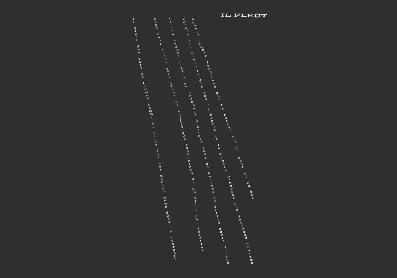 Calligramme "Il Pleut" d’Apollinaire